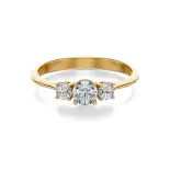 Pierścionek zaręczynowy złoty z diamentami